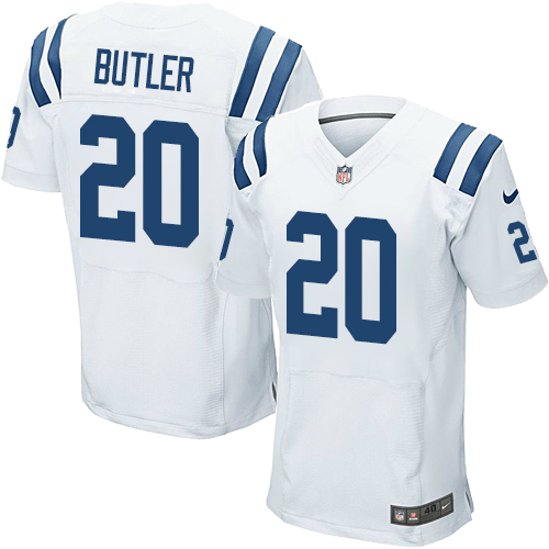 Men's Elite Darius Butler Nike Jersey White Road - #20 NFL Indianapolis Colts